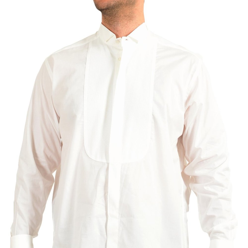 Armani Collection Men's White Tuxedo Long Sleeve Dress Shirt